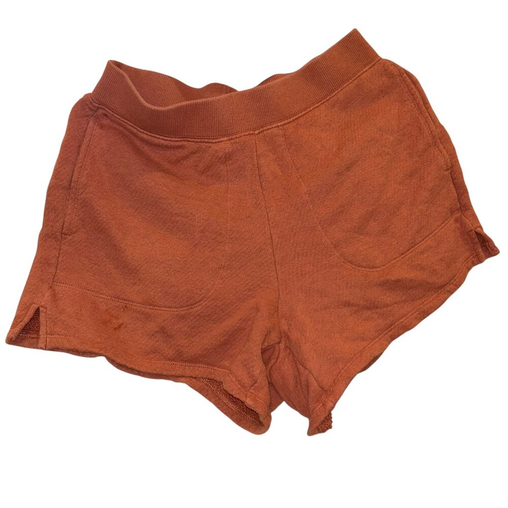 Madewell Make Weekends Linger Late Summer Rust sweatshirt jersey knit shorts S